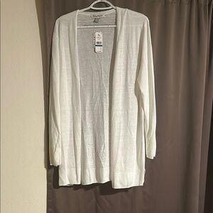 Tommy Bahama White Open-Front Cardigan Sweater